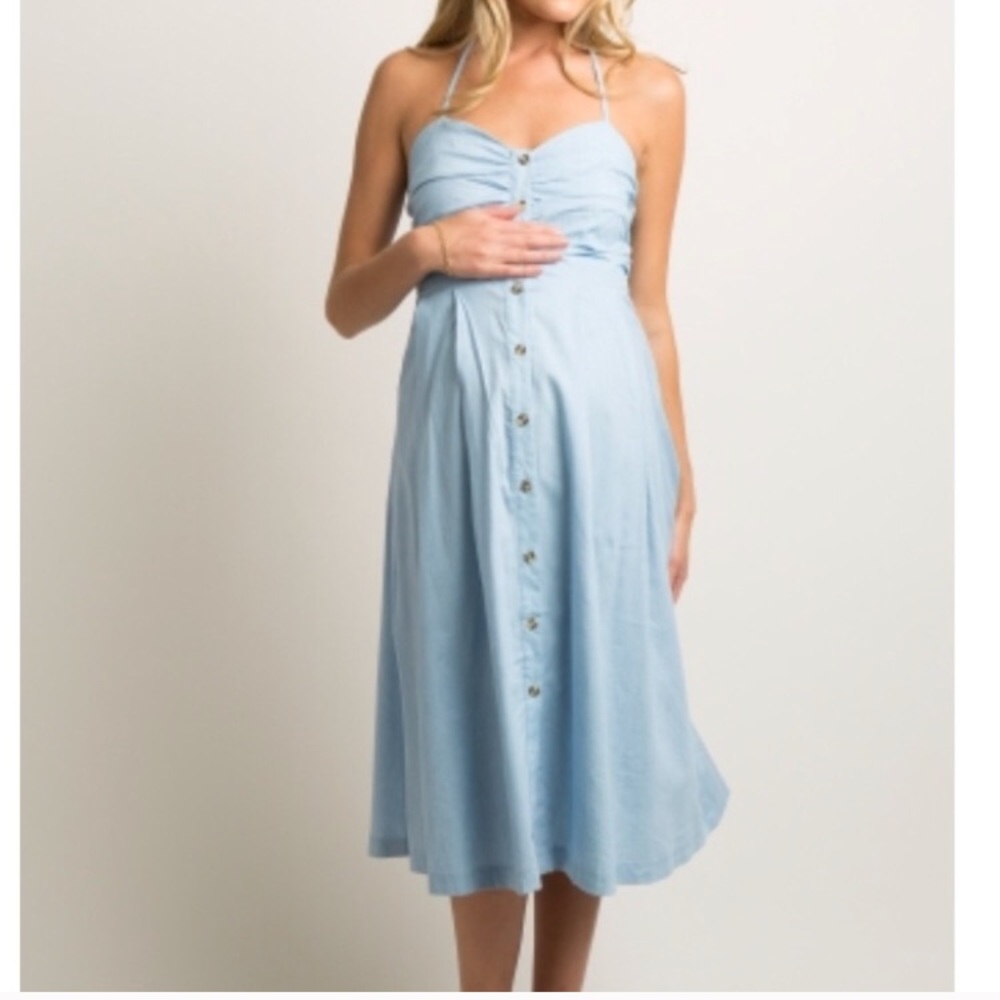 Pink blush maternity dress
